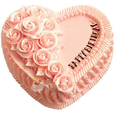 粉色心形鲜奶蛋糕/心中的爱(8寸)